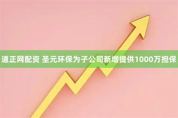 道正网配资 圣元环保为子公司新增提供1000万担保