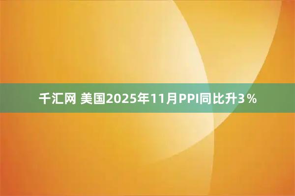 千汇网 美国2025年11月PPI同比升3％